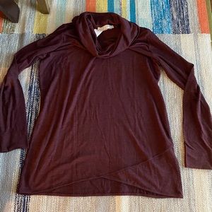 NWT LOFT Burgundy Cowl Neck leisure wear top